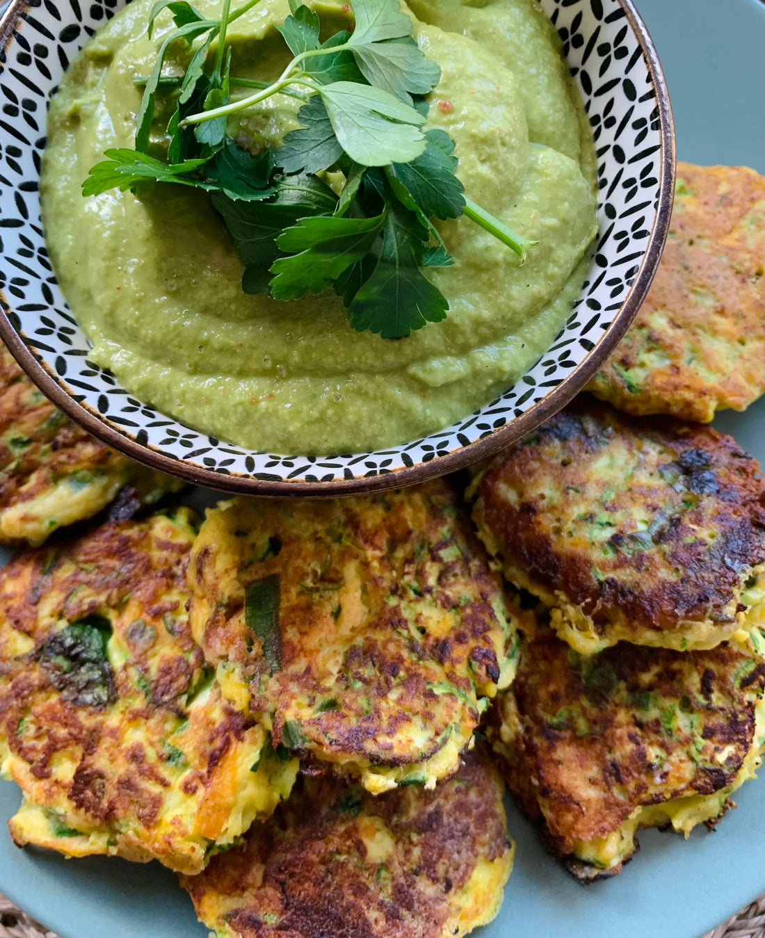 Zucchini and Feta Protein Fritters